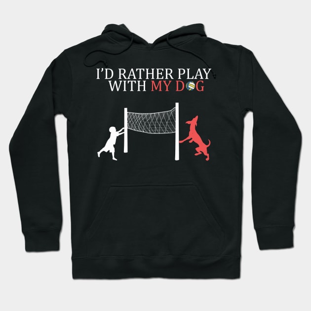 Volleyball Dog Hang With My Dog and Play Boys Gift Hoodie by Freid